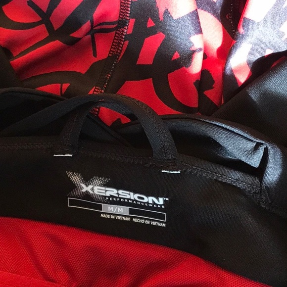 Red and black tank top with built in bra. Size medium. - Picture 3 of 3